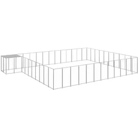 vidaXL Hundezwinger 37,51 m2 Stahl Silber
