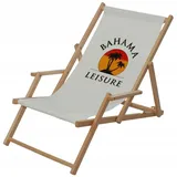 Liegestuhl Klappbar Sonnenliege Strandliege Holz Gartenliege mit Armlehne TOP