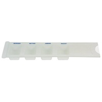 Medikamentendispenser Tablettenbox Pillenbox Tages - Dispenser norm mit 4 Fächer weiss mit Deckel 3er SET