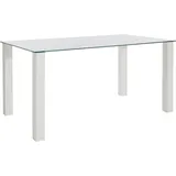 Esszimmertisch 160x90 cm Glastisch Esstisch rechteckig Tisch Glas Hochglanz weiß