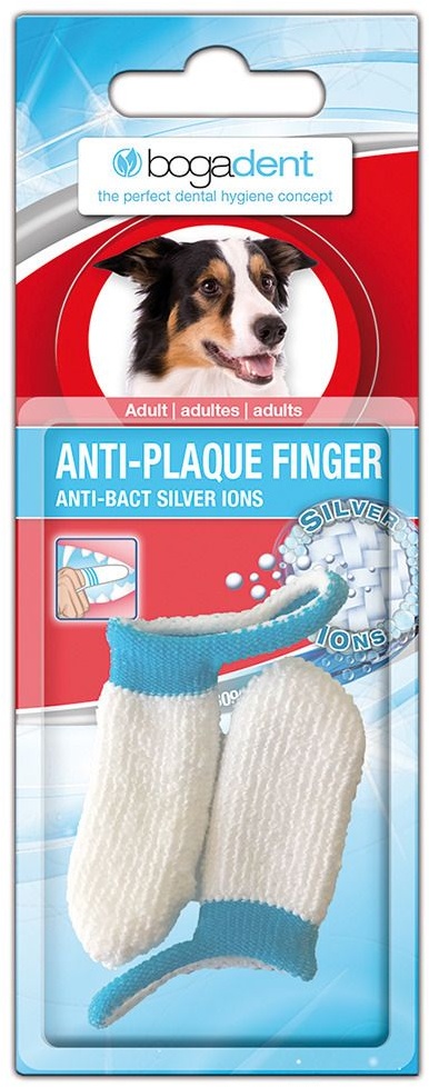 bogadent Anti-Plaque Finger für erwachsene Hunde Handschuhe 2 St