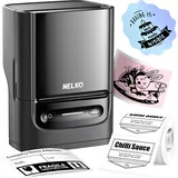 Nelko PM220 Etikettiermaschine mit Band, Bluethooth-Etikettendrucker, 5 cm, tragbarer Thermodrucker für Kleinunternehmen, Adresse, Logo, Kleidung, Aufkleberdrucker für Telefone und PC, Schwarz