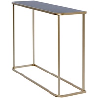 Livetastic Konsolentisch, Schwarz, Gold, Metall, Glas, formgebogen, Flachrohr, 30x76x100 cm, einfacher Aufbau, Wohnzimmer, Wohnzimmertische, Konsolentische