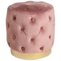 Riess-Ambiente Eleganter Hocker Modern Barock 37 cm Altrosa Gold Samt Sitzhocker Samthocker