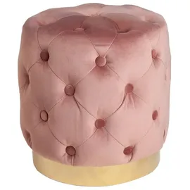 Riess-Ambiente Eleganter Hocker Modern Barock 37 cm Altrosa Gold Samt Sitzhocker Samthocker