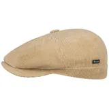 Lipodo 8 Panel Cordial Flatcap Schirmmütze Cordoptik Made in Italy Herren Herbst Winter beige L (58-59 cm) - L