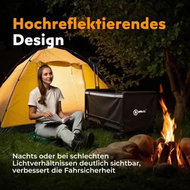 HOMECALL Bollerwagen klappbar 120L schwarz