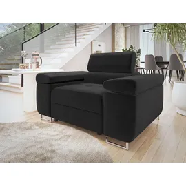 Mirjan24 Sessel Torezio Textil 134 x 90 x 102 cm Schwarz