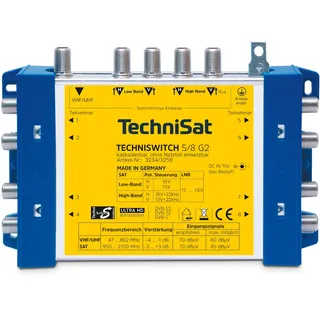 TechniSat Techniswitch 5/8 G2 DC-NT SAT Multischalter Eingänge (Multischalter): 5 (4 SAT/1 terrest