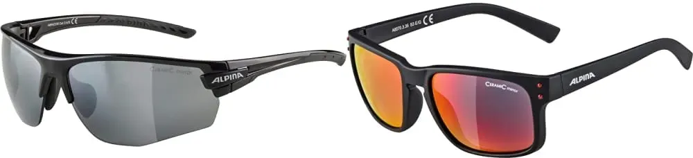 Alpina Unisex - Erwachsene, TRI-SCRAY 2.0 HR Sportbrille, black, One Size & Unisex - Erwachsene, KOSMIC Sonnenbrille, black matt, One Size