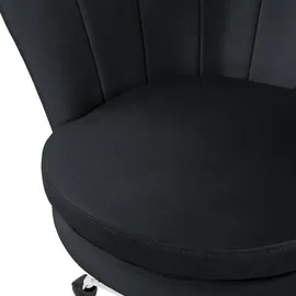 ML-Design Bürostuhl 2Er Set Drehstuhl Höhenverstellbar aus Samt Schwarz