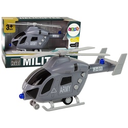 LEAN Toys Spielzeug-Hubschrauber Militärhubschrauber Helikopter Sound Lichteffekte Propeller Spielzeug grau