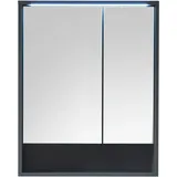 BASIC by Balculina »Lucera Spiegelschrank, Badezimmerschrank BxHxT 60x75x20«, (1 St.), Breite 60 cm, Tür L/R montierbar, LED-Beleuchtung grau