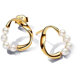 Pandora 263276C01 Ohrstecker für Damen Süßwasser-Zuchtperlen Goldfarben