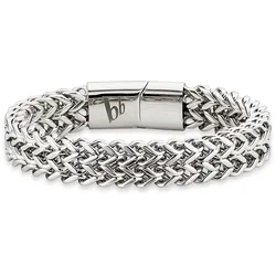 Armband BRUNO BANANI "Schmuck Geschenk, Armkette Ankerkette 12 mm breit Silber" Gr. 19, silber (edelstahlfarben), Armbänder, Herren, 19, Edelstahl