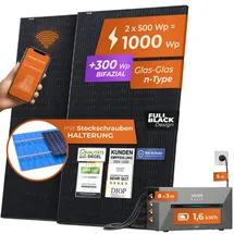 solarway All In One Balkonkraftwerk 1000 W / 800 W inkl. 1,6 kWh Anker Solix 2 Pro Speicher
