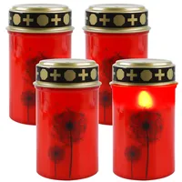 GAOUTO 4 Stück LED Grabkerze, Flammenlose Grabkerzen LED, Wasserdichtes Grablichter für Draußen, Grablicht Geeignet für Gartenhof, Weihnachtsdekoration, Kirche