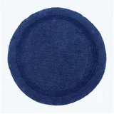 Homescapes Badematte Runde Battematte dunkelblau 80 cm aus 100% Baumwolle, Höhe 20 mm, Φ 80 cm blau