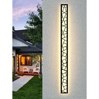 LED Lange Wandleuchte Ip67 Wasserdicht Wandlampe Led Lang Wandlampe Villa Innen Außenwandleuchten Anthrazit Lange Wandleuchten Aussen Gartenwandbeleuchtung Garage Terrasse-150CM,Warmes Licht