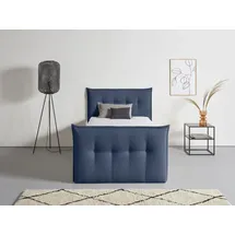 Home Affaire Boxbett HOME AFFAIRE "Kederleicht", blau, B:155cm L:226cm, Komplettbetten, Boxspringbett, inklusive Fußteil, Bettkasten & Topper, in 4 Breiten und 2 Härtegraden