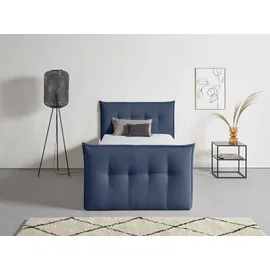 Home Affaire Boxbett HOME AFFAIRE "Kederleicht", blau, B:155cm L:226cm, Komplettbetten, Boxspringbett, inklusive Fußteil, Bettkasten & Topper, in 4 Breiten und 2 Härtegraden
