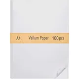FEPITO 100 Blatt Pergamentpapier 8,5 x 11 Zoll Durchscheinend Transparentpapier Klares Papier zum Skizzieren Rückverfolgung Zeichnung Animation