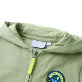 vidaXL Kinder-Kapuzenpullover mit Reißverschluss Helles Khaki 128