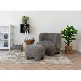 VCM Pouf Nazare Kunststoff, Polyester, Stoff 53 x 38 x 41 cm Beige