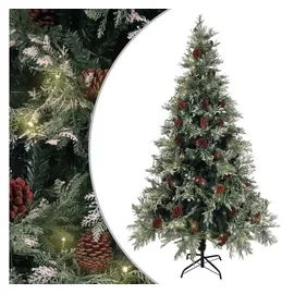 vidaXL Weihnachtsbaum mit Beleuchtung Grün/Weiß 195 cm