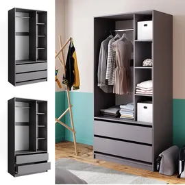 Vicco Kleiderschrank Elmo 100 x 200 x 50 cm Anthrazit