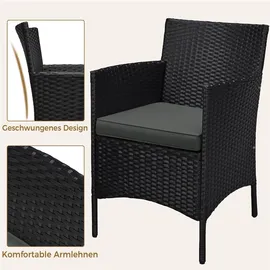 Yaheetech Gartenmöbel Set 4-tlg. Schwarz/Grau