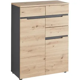 VOLEO Kommode DETROIT 80 x 107 x 38 cm Grau
