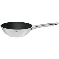 Wok RÖSLE "MOMENTS", silber (silberfarben), B:29,5cm H:11cm L:49,4cm Ø:28cm, Pfannen, Antihaftversiegelung ProPlex, spülmaschinengeeignet, Ø28cm, Induktion
