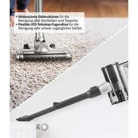 Genius Invictus X6 Ultra Akku Handstaubsauger 16 tlg, Smart Staubsauger mit Staubsensor, 450 Watt, 4 Fach HEPA Filtersystem