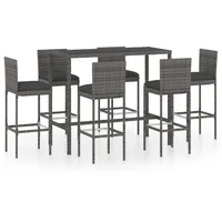 vidaXL Gartenbar-Set 7-tlg. Grau