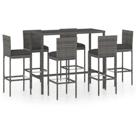 vidaXL Gartenbar-Set 7-tlg. Grau