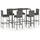 vidaXL Gartenbar-Set 7-tlg. Grau
