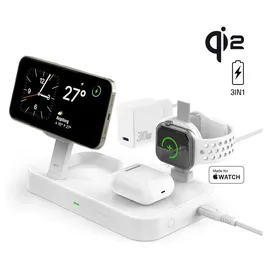 4smarts Qi2 Ladestation Trident mit MFi Fast Charger, weiß