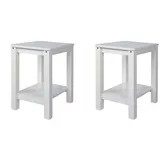 Homestyle4u Holzhocker 2er Set Holz 30 x 47 x 32 cm Weiß