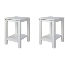 Homestyle4u Holzhocker 2er Set Holz 30 x 47 x 32 cm Weiß