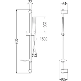 Mexen Fabia DF72 Mischbatterie für Dusche mit Brausegarnitur, Chrom - 74654DF72-00