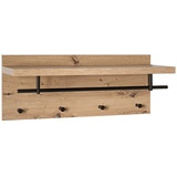 Haku-Möbel HAKU Möbel Wandgarderobe 37444 eiche Holz 4 Haken 75,0 x 30,0 cm