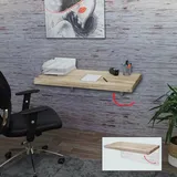 Wandregal HWC-H48, Wandklapptisch, klappbar Massiv-Holz, 100x50cm naturfarben