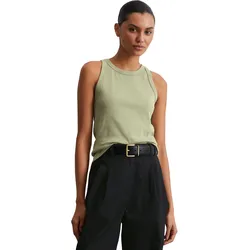 Tanktop MARC O'POLO, Damen, Gr. S, smooth sage, Jersey, Obermaterial: 100% Baumwolle, casual, regular fit, Rundhals, ohne Ärmel, Tops