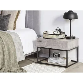 Beliani Nachtschrank Cairo 55 x 41 x 39 cm Grau/Schwarz