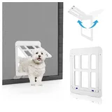 Ledander Katzenklappe Haustierklappe für Fliegengitter, Katzenklappe Innentür Aussentür, Hundeklappe mit Magneten, Katzenklappe, Fliegengittertür weiß