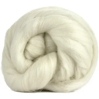 Merinowolle Kammzug Wolle natur Spinnfasern zum Filzen, Spinnen, Weben, Färben, aus Merino 21 mic (weiss, 1 kg)