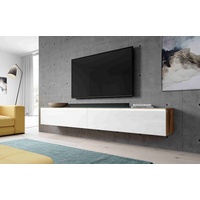 Furnix TV-Schrank BARGO Lowboard 180 cm modernes Design ohne LED Wahl 3 Farben Maße BxHxT 180x34x32 cm, pflegeleicht weiß