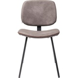 Kare Design Stuhl Barber Braun, komfortabler Stuhl ohne Armlehnen in Retro-Optik