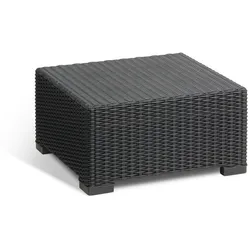 Allibert California Tisch anthrazit - Rattanoptik, Hocker, wetterfest, Garten, Outdoor